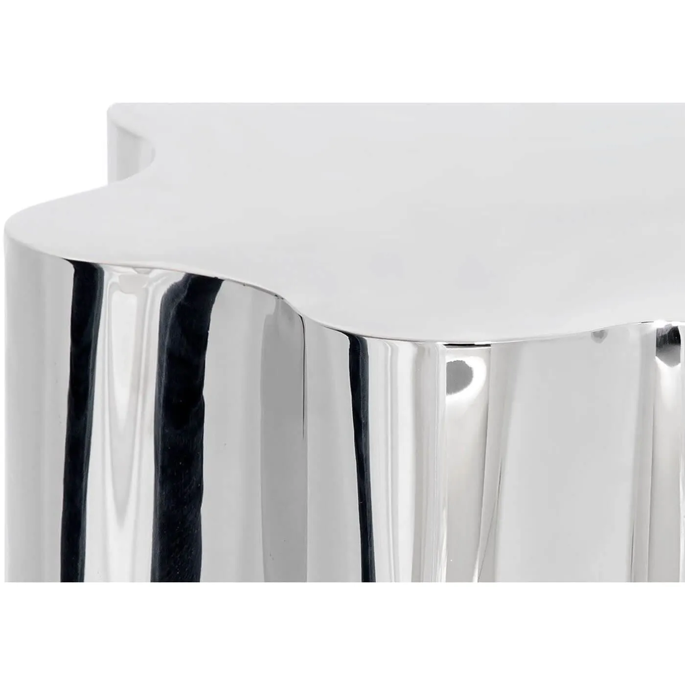 Dahlia Side Table, Polished Stainless