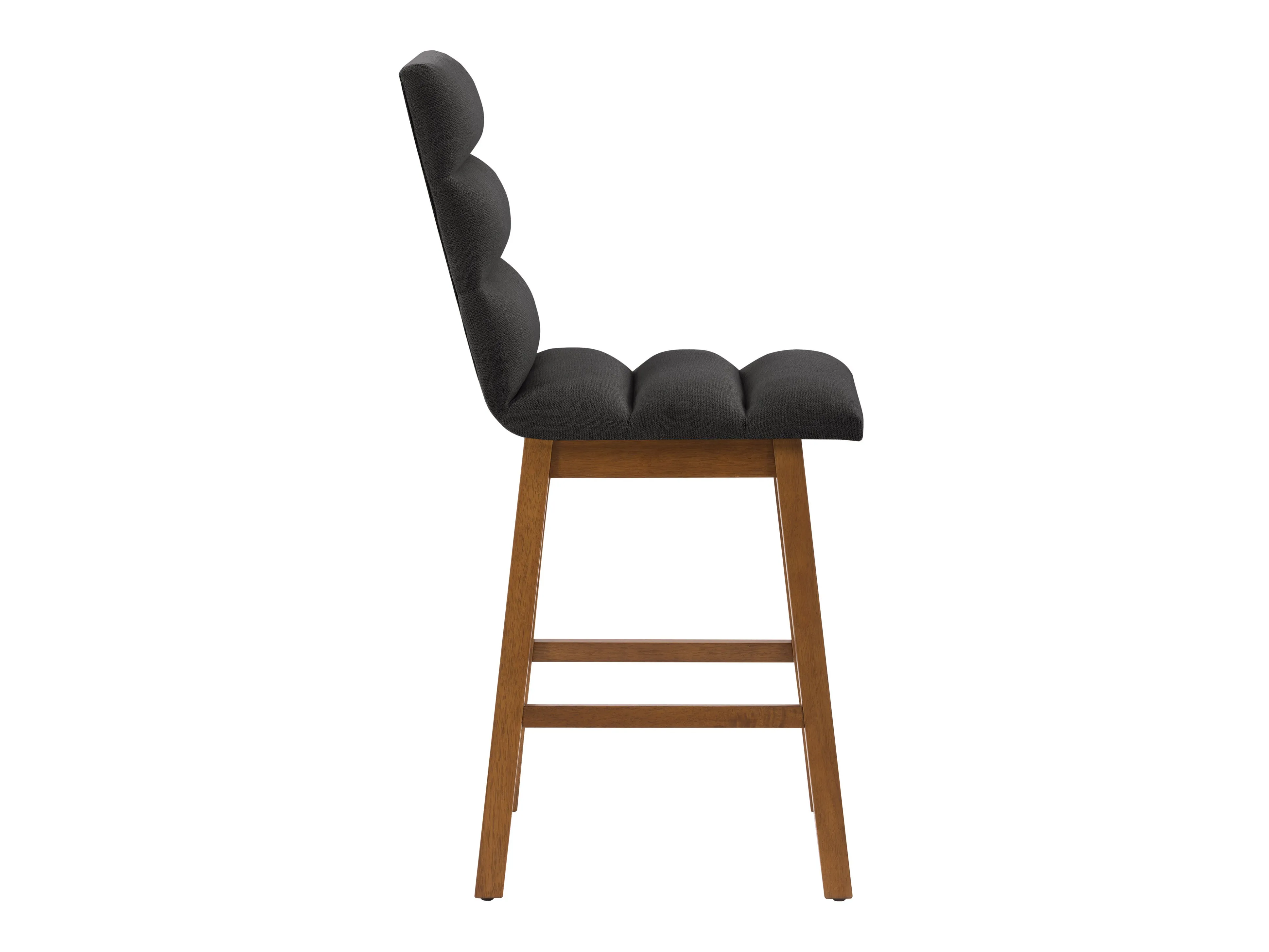 Dark Grey Channel Tufted Bar Stools