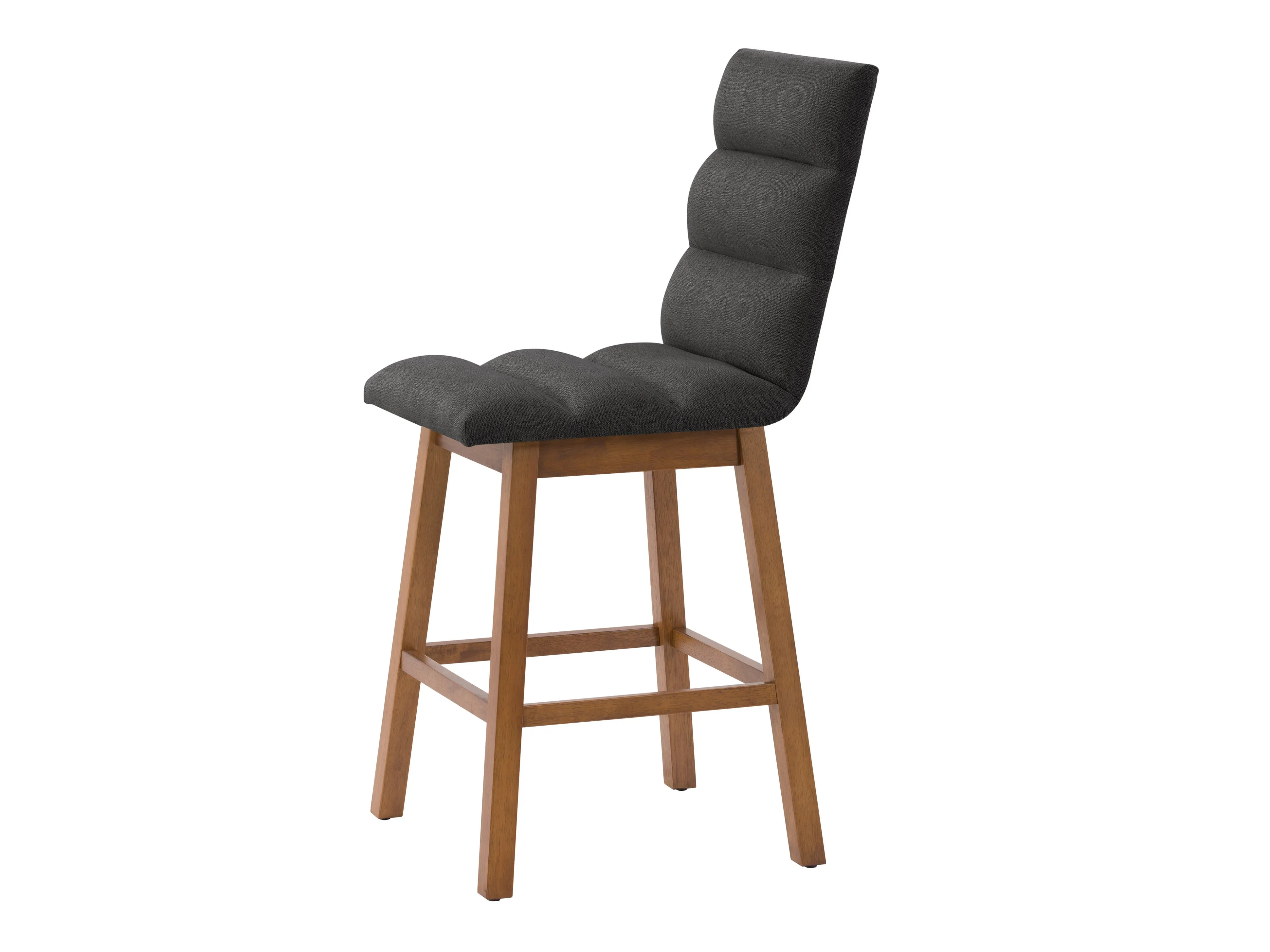 Dark Grey Channel Tufted Bar Stools