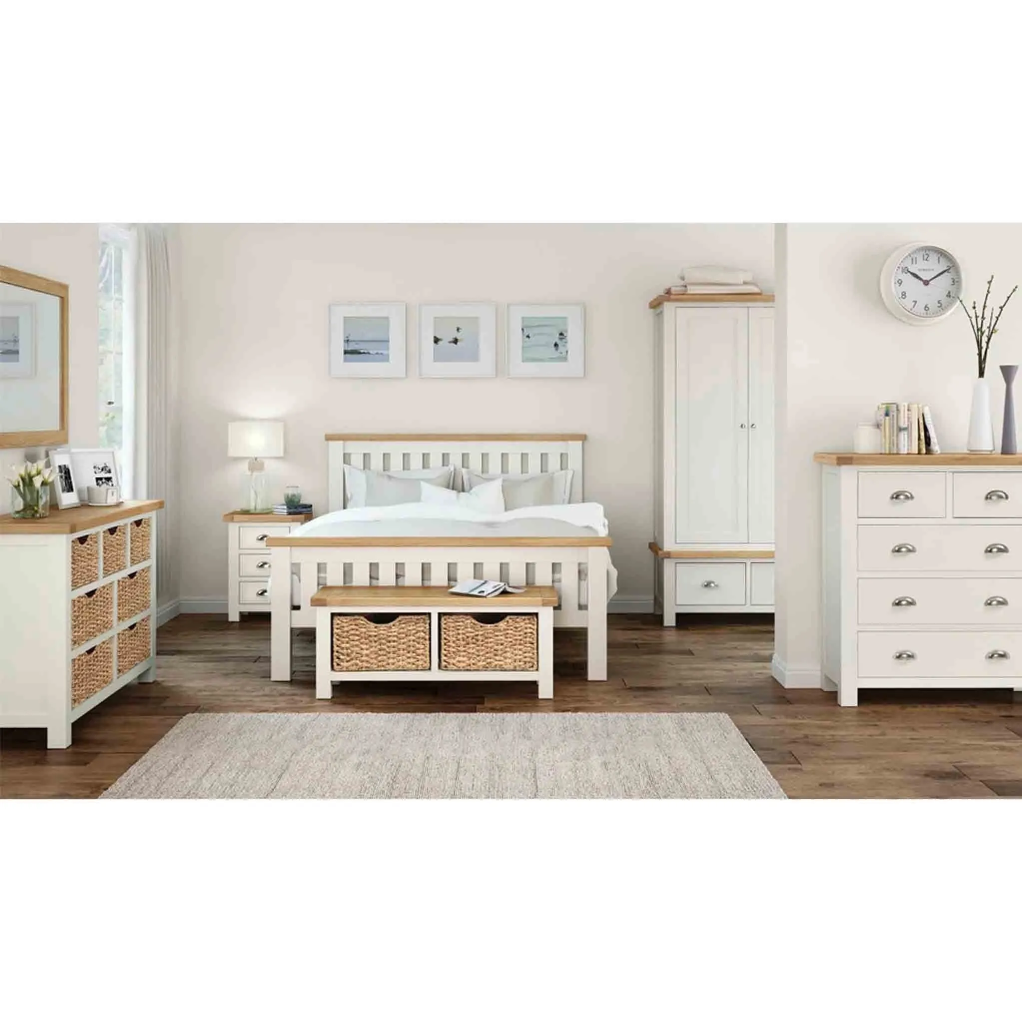 Daymer Cream Double Wardrobe with Drawers