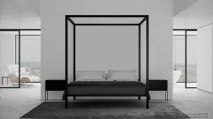 Decur Modern Four Poster Bed - Black