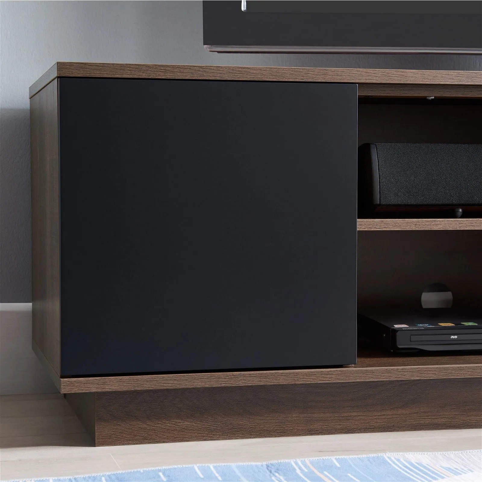 DELUX 200cm TV Unit, Dark Oak and Black by Tauris™