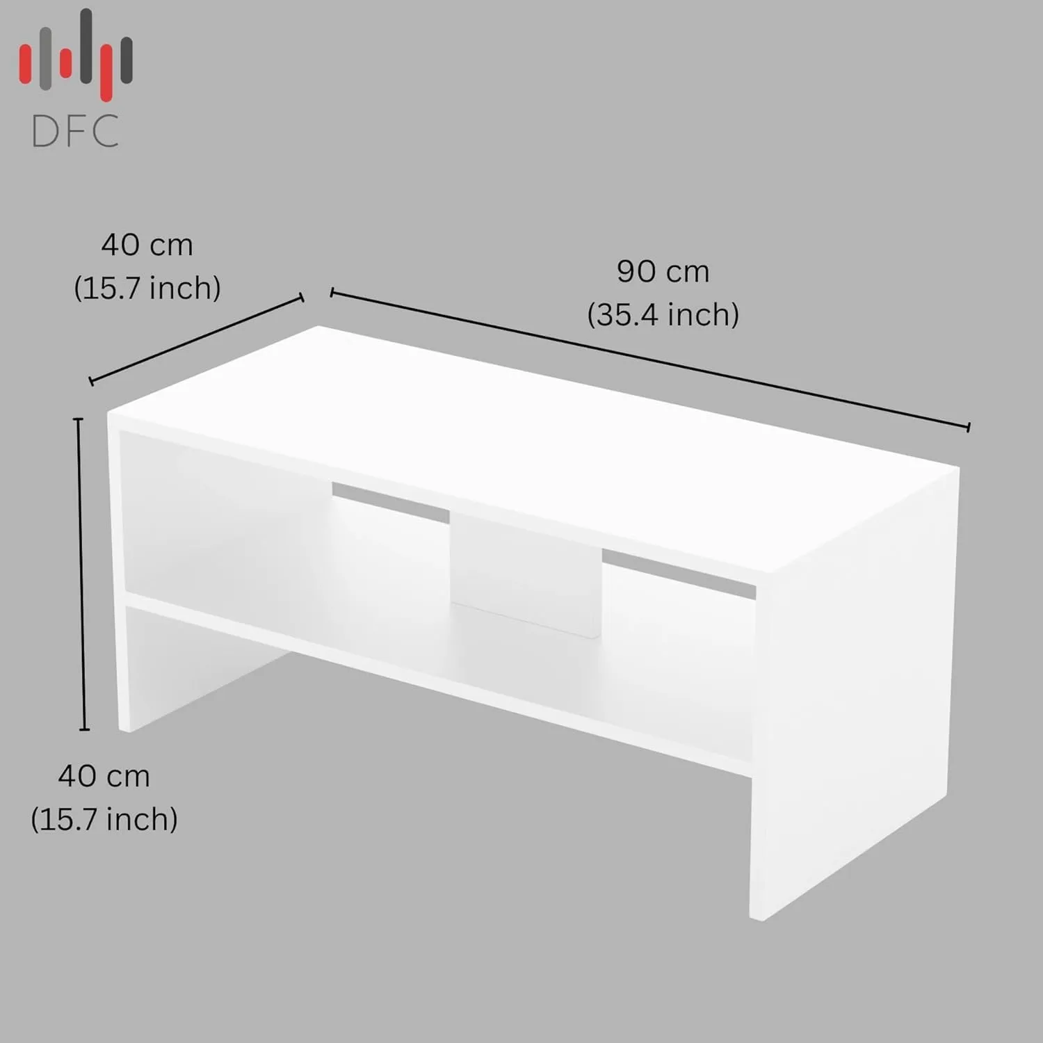 DFC Mocha Engineered Wood Center Table for Living Room, Coffee Table with Storage Tea Table, Teapoy Table, Centre Table for Living Room, Hall, Home and Office (White)