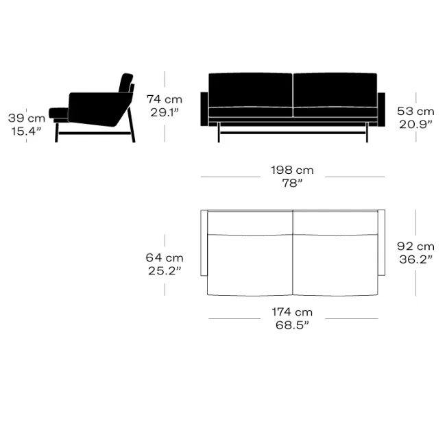 Fritz Hansen Lissoni Sofa™ 2-Seater Leather