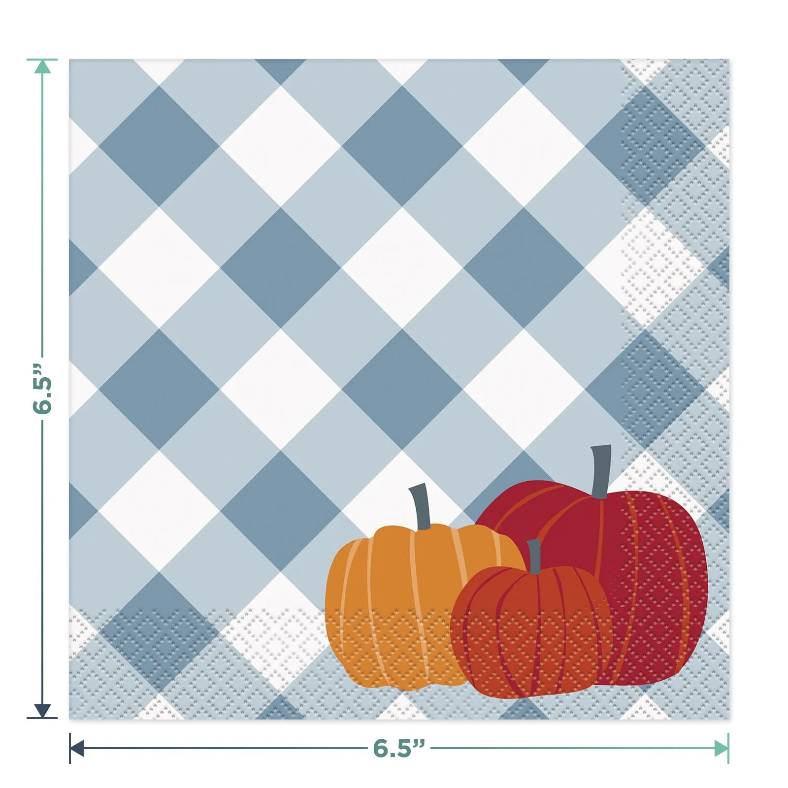 Gingham Plaid Fall Pumpkin Paper Dinner Plates and Lunch Napkins (Serves 16)