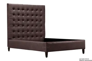 Grace Upholstered Leather Bed - Dark Brown (Faux Leather Options)