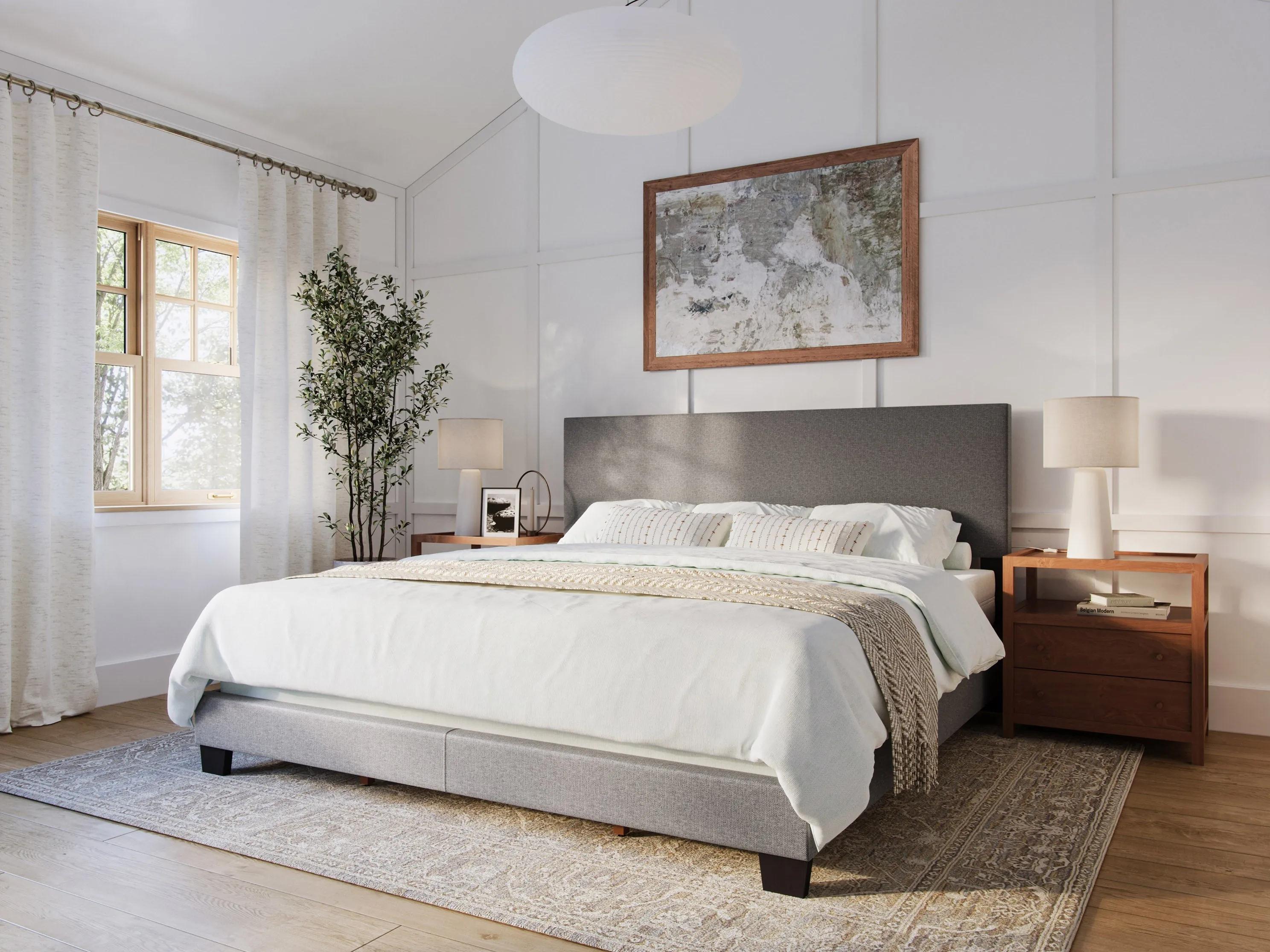 Grey Modern King Bed