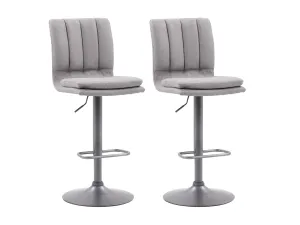 Grey Swivel Bar Stools, Set of 2