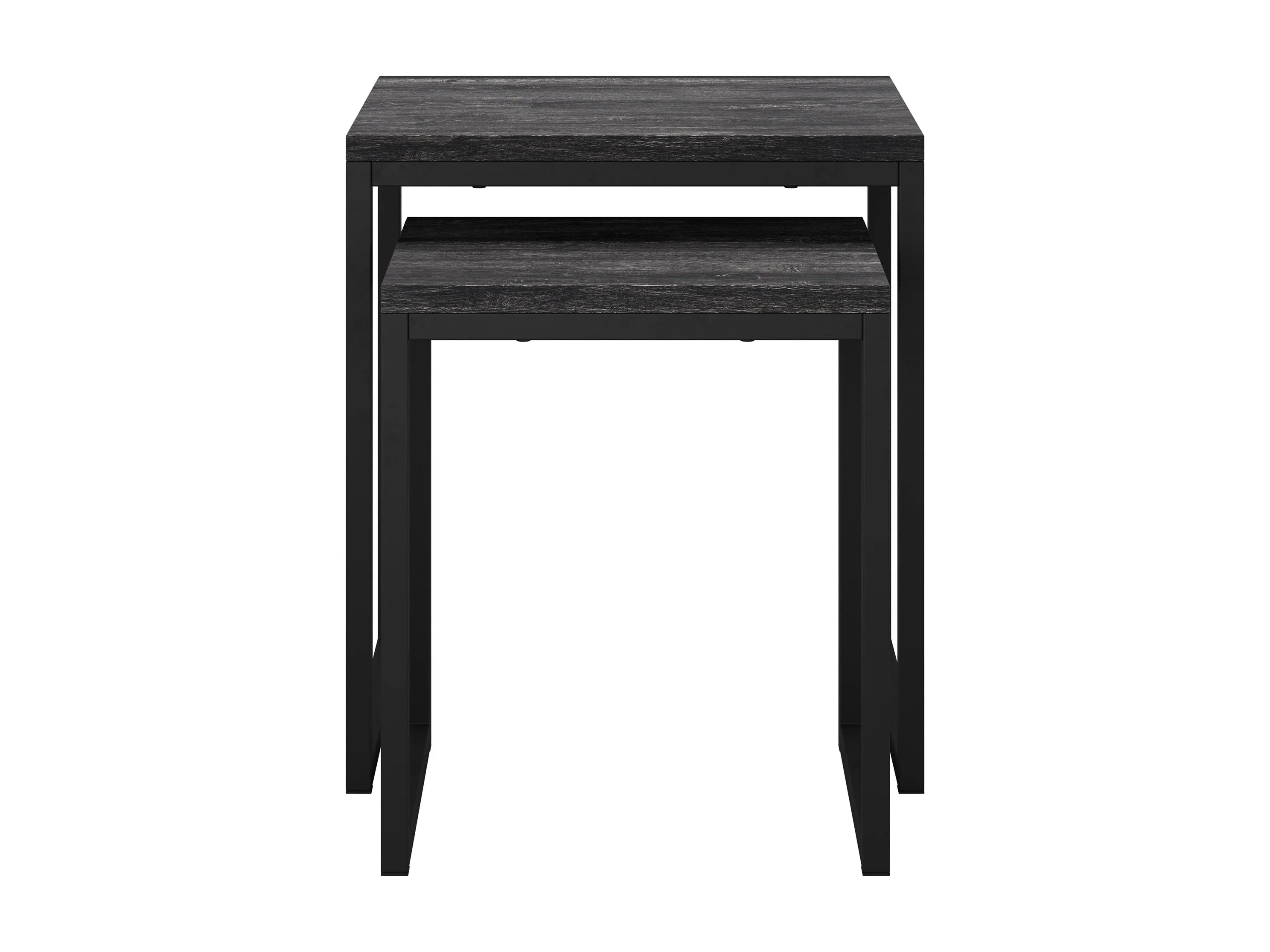 Grey Wood Square Nesting Side Tables