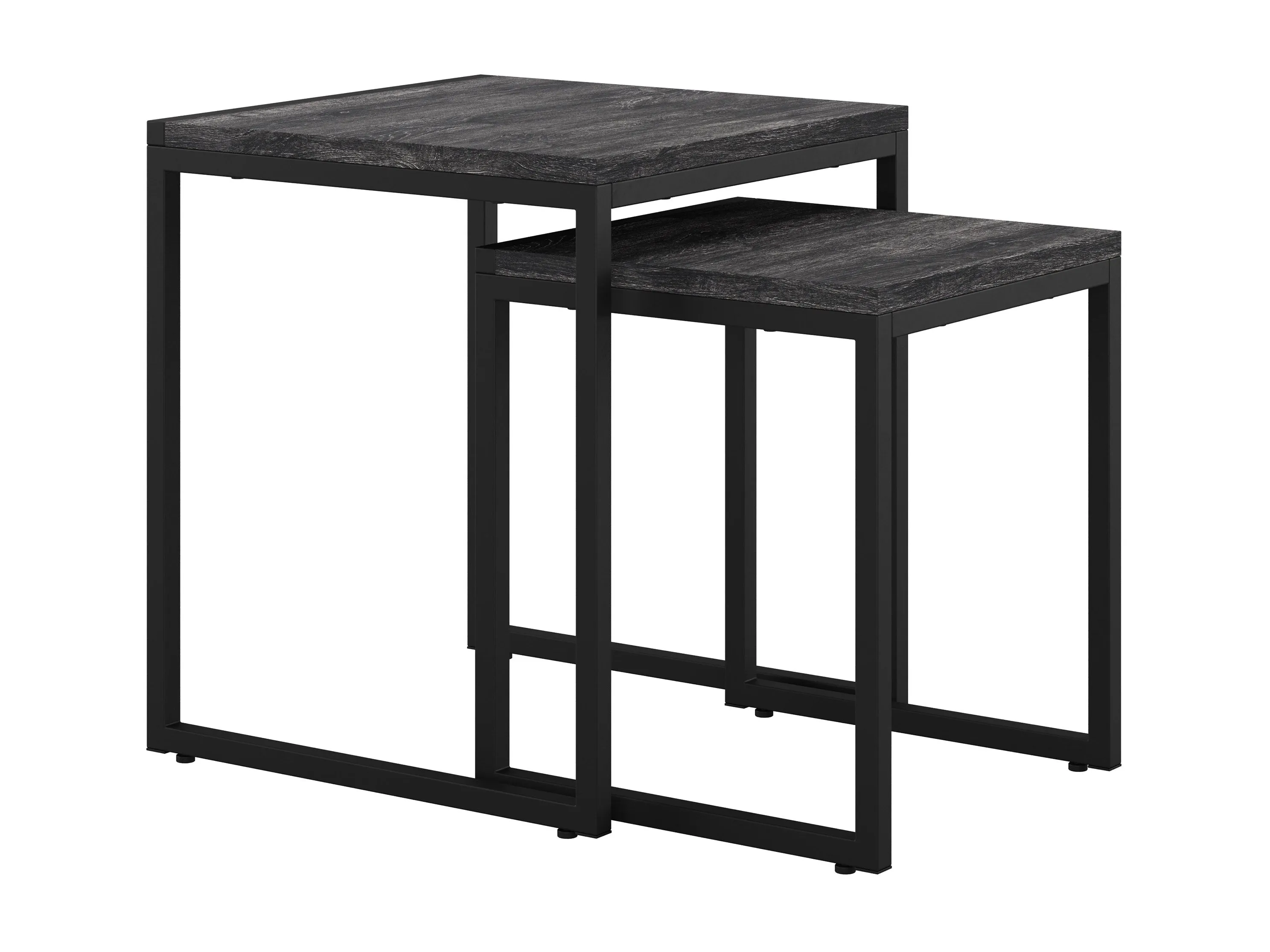 Grey Wood Square Nesting Side Tables