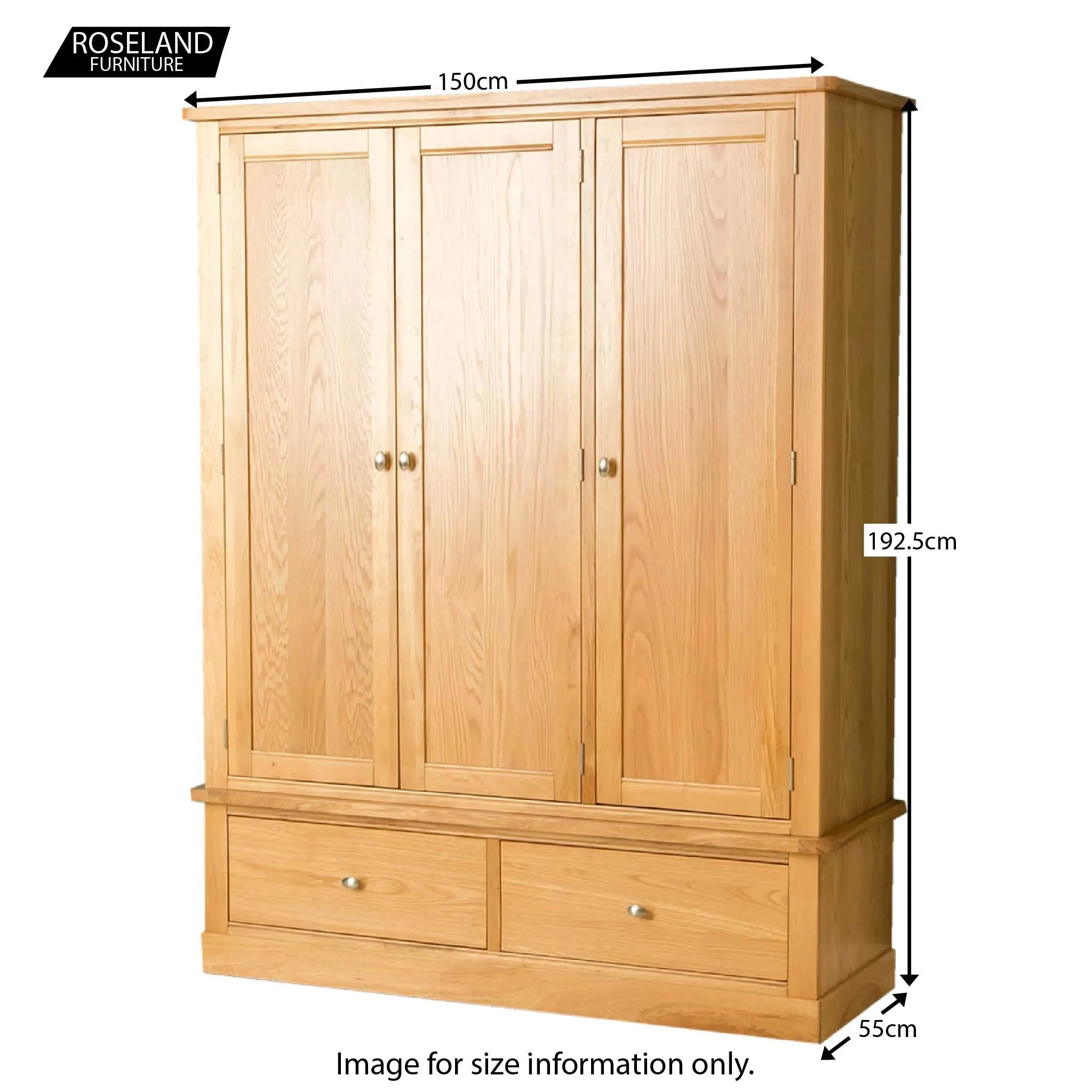 Hampshire Oak Triple Wardrobe