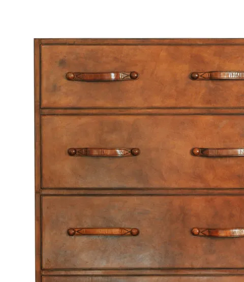 Havana Leather Chest of Drawers