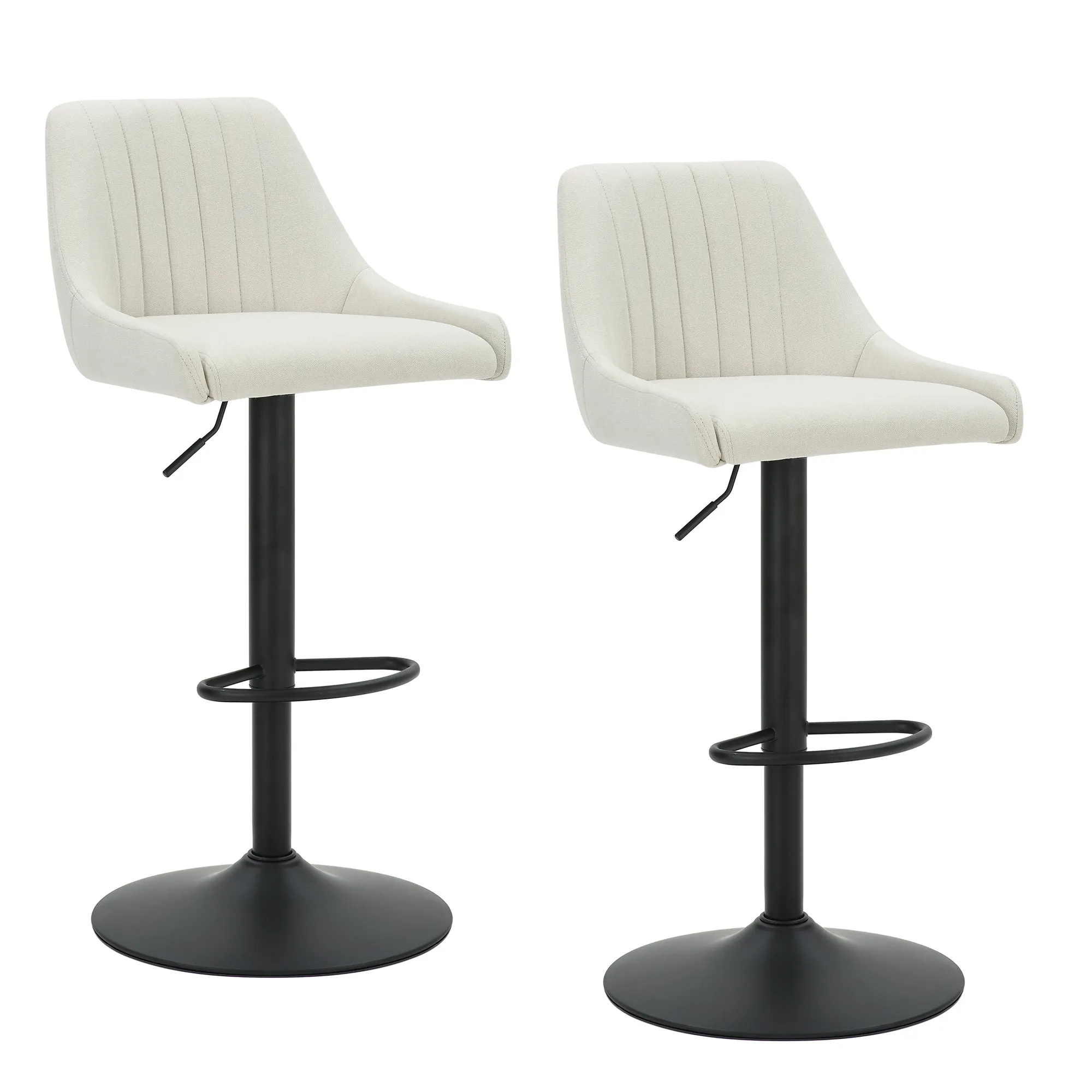 Height Adjustable Bar Stools | Set of 2 | Kron Cream