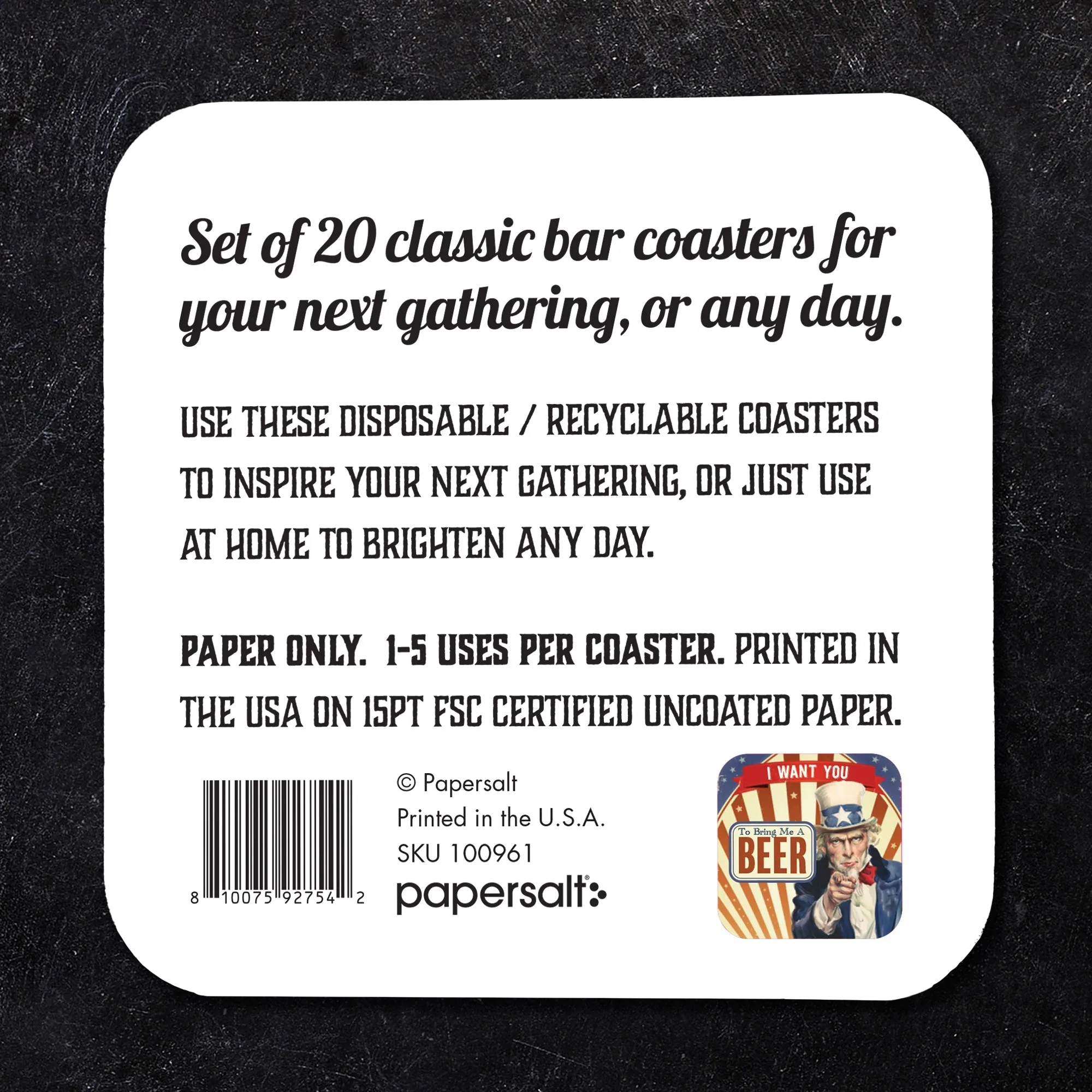 I Want You to Bring Me a Beer, Americana Coaster Set