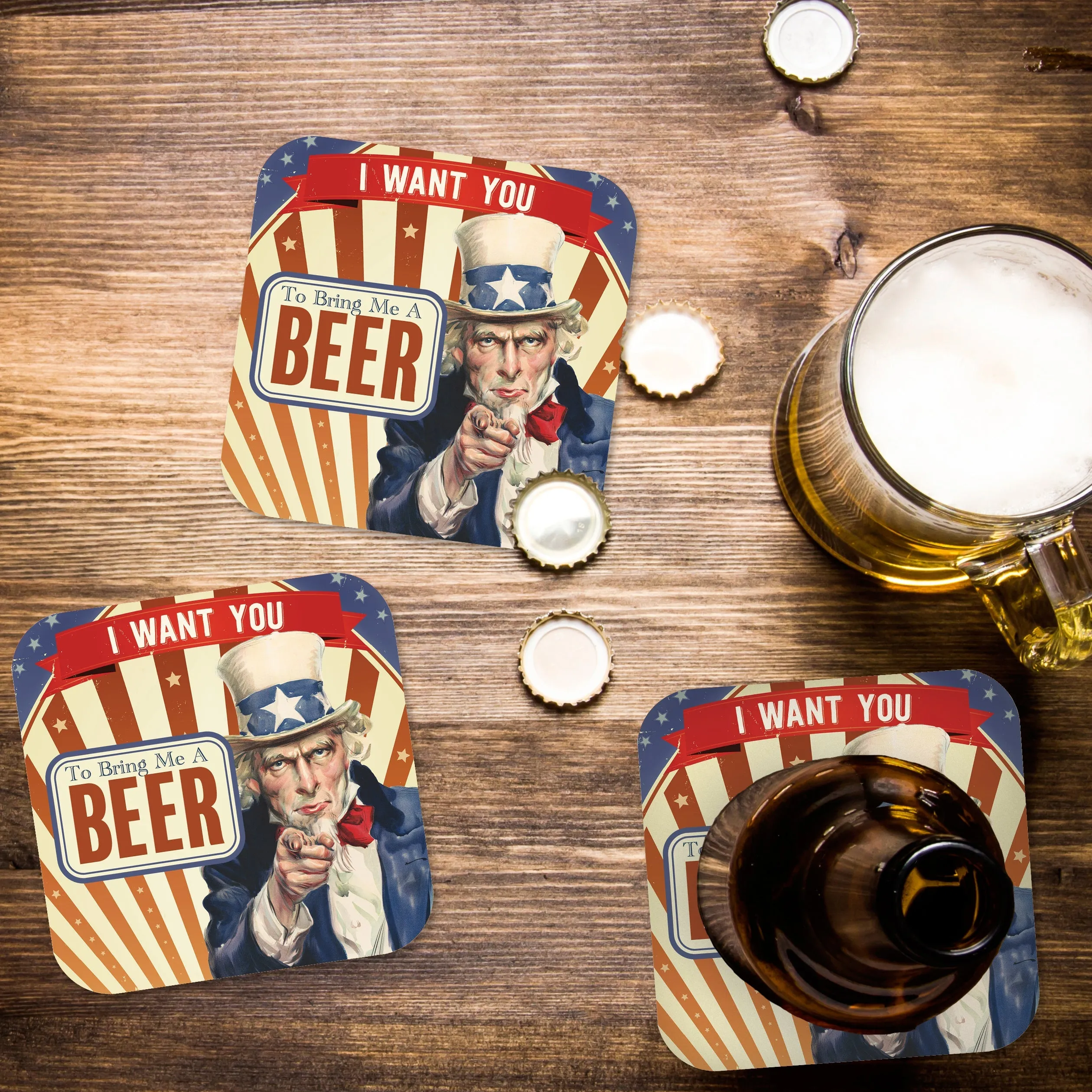 I Want You to Bring Me a Beer, Americana Coaster Set