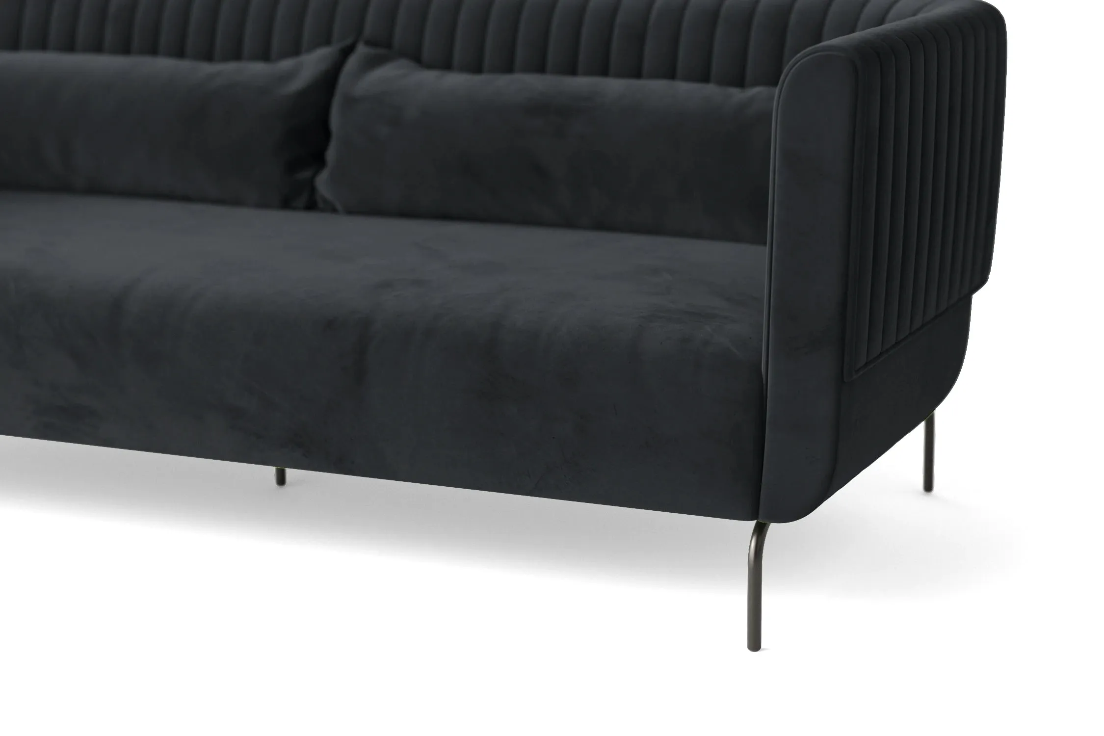 Jackson 3 Seater Sofa Dark Grey Velvet