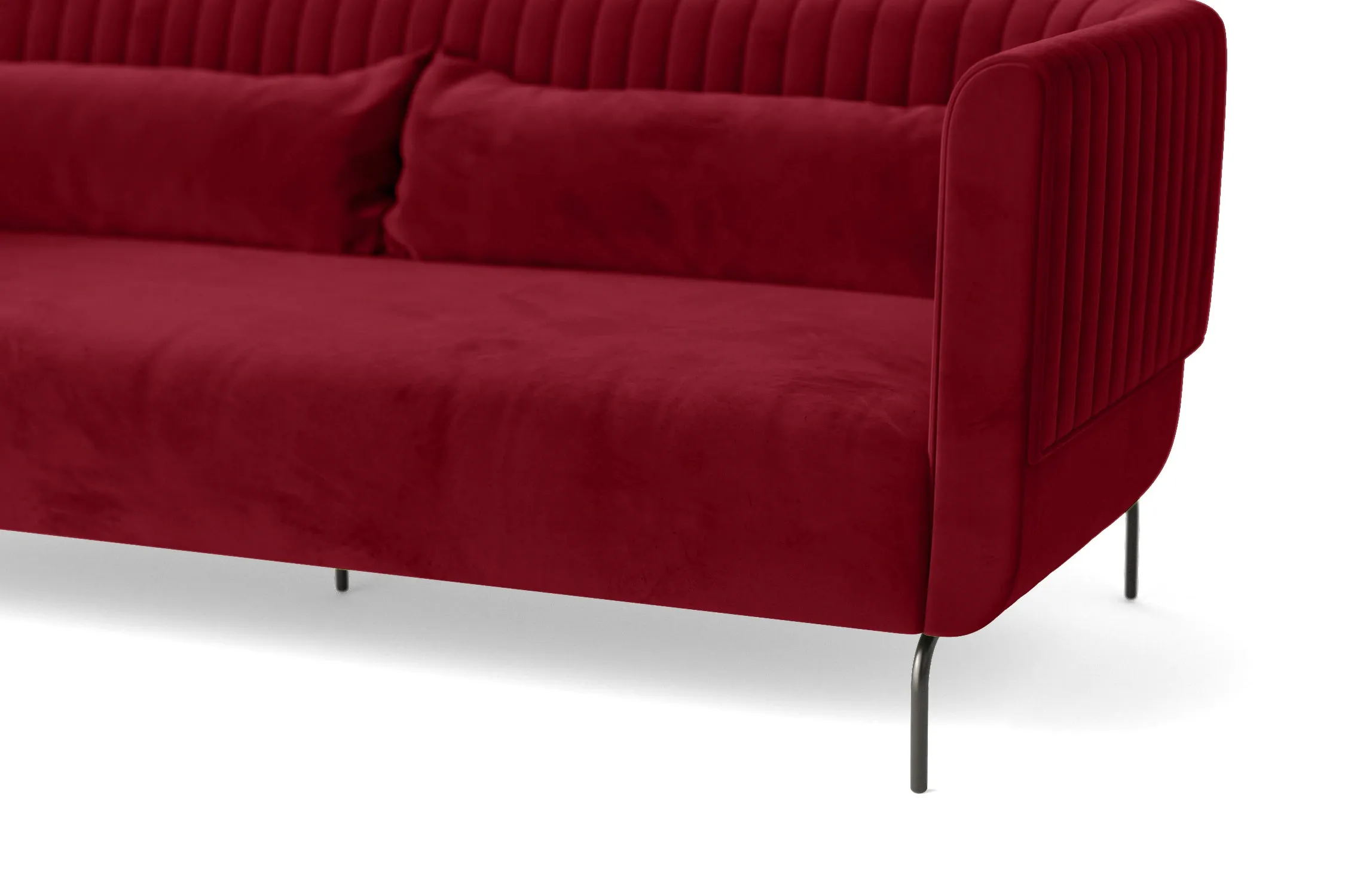 Jackson 3 Seater Sofa Red Velvet