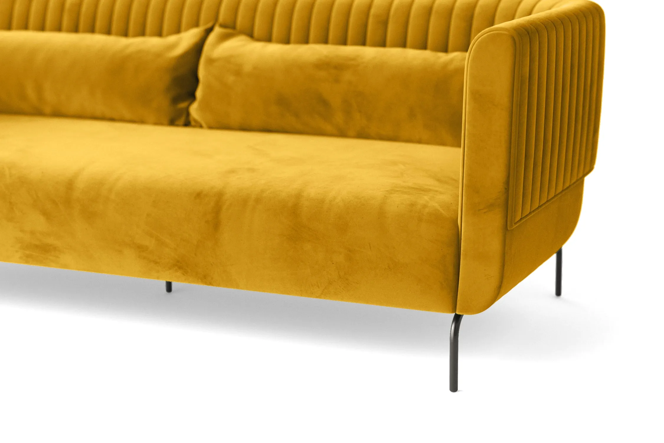 Jackson 3 Seater Sofa Yellow Velvet