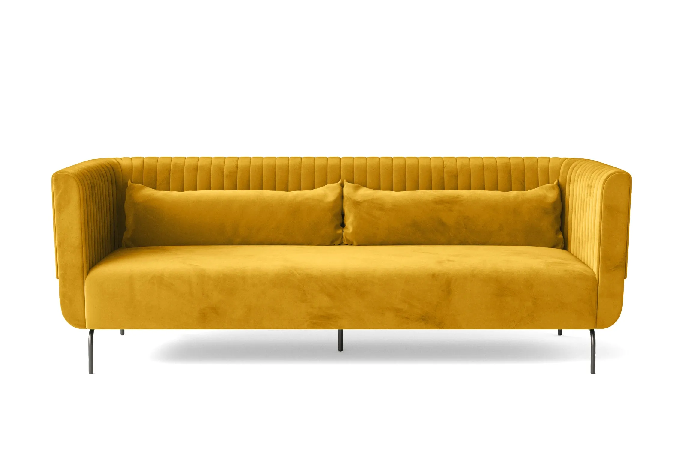 Jackson 3 Seater Sofa Yellow Velvet