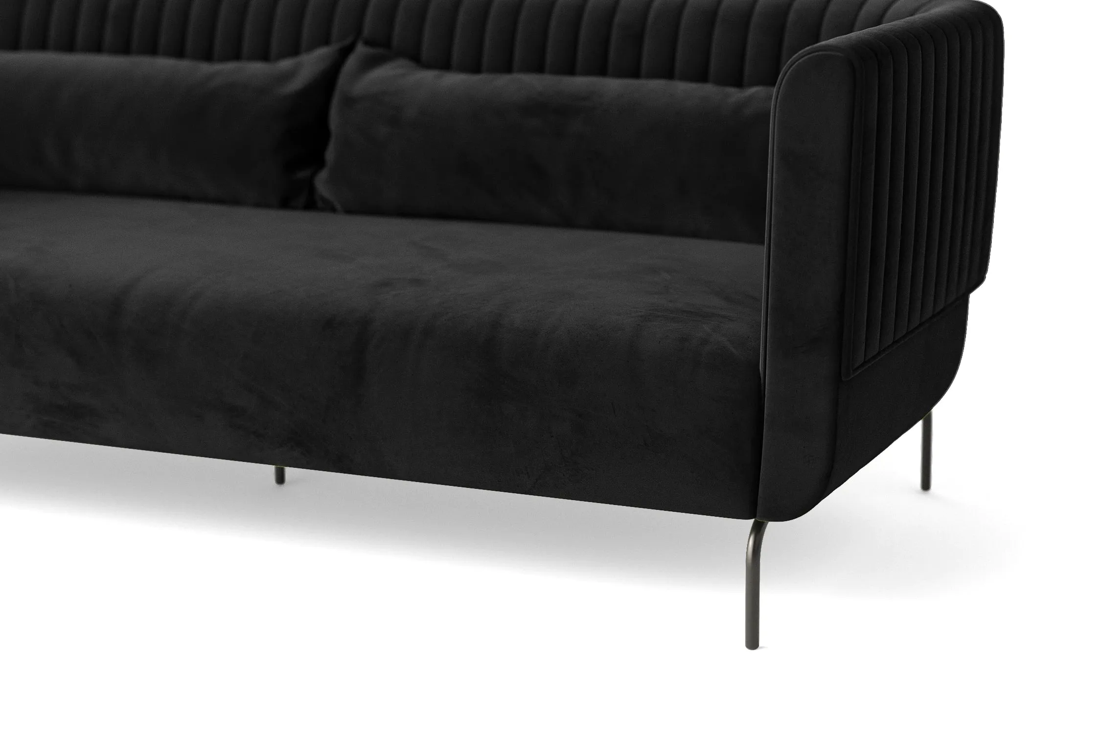 Jackson 4 Seater Sofa Black Velvet