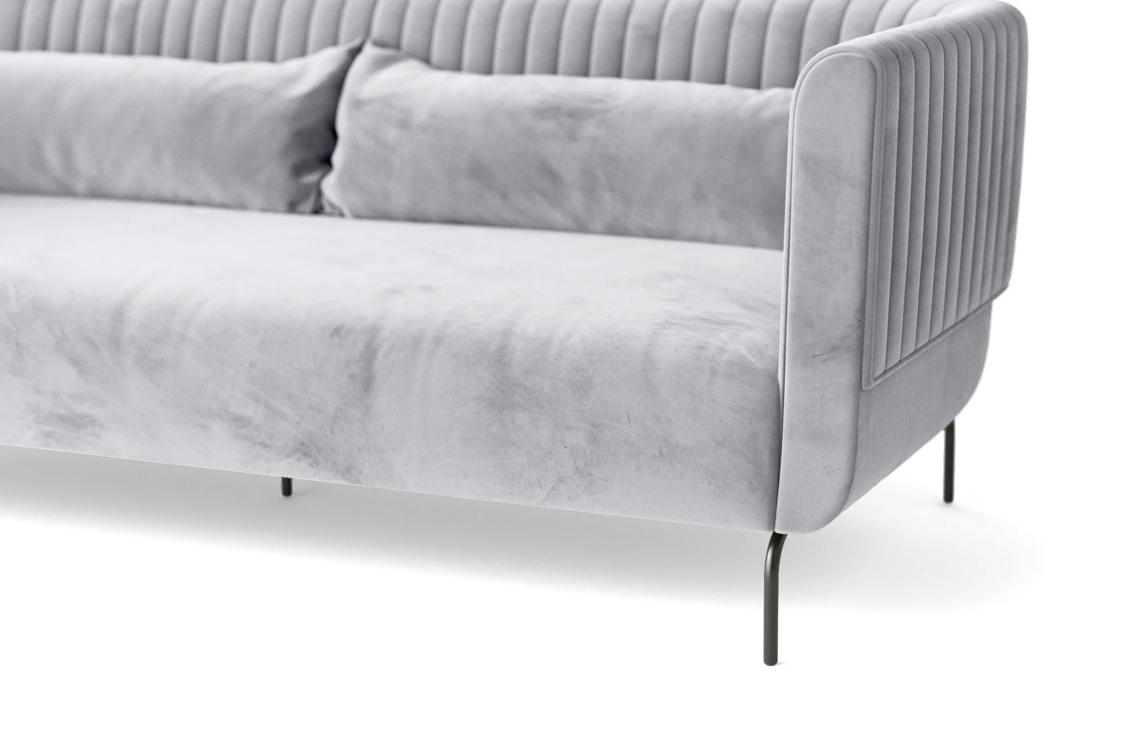 Jackson 4 Seater Sofa Silver Velvet