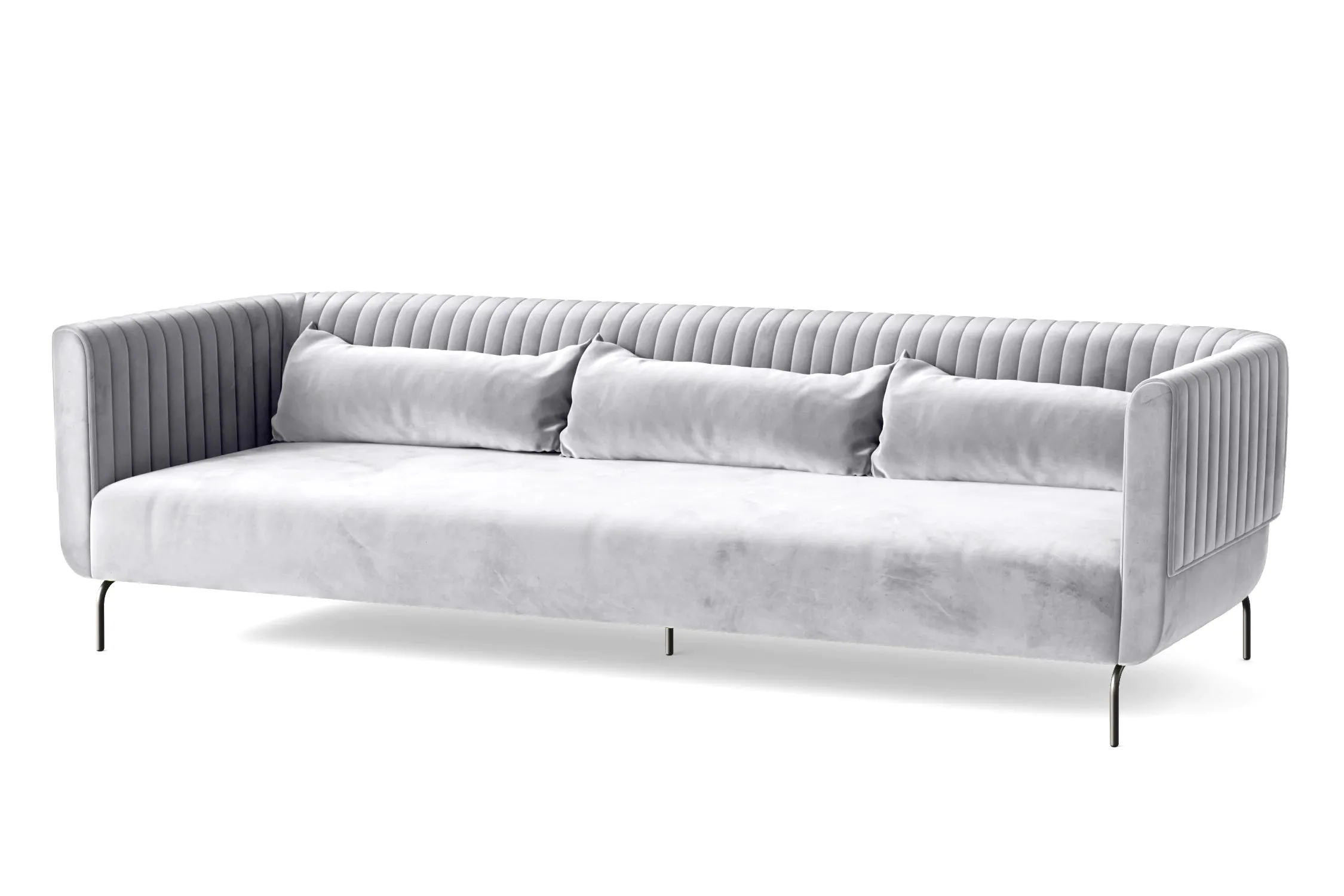 Jackson 4 Seater Sofa Silver Velvet