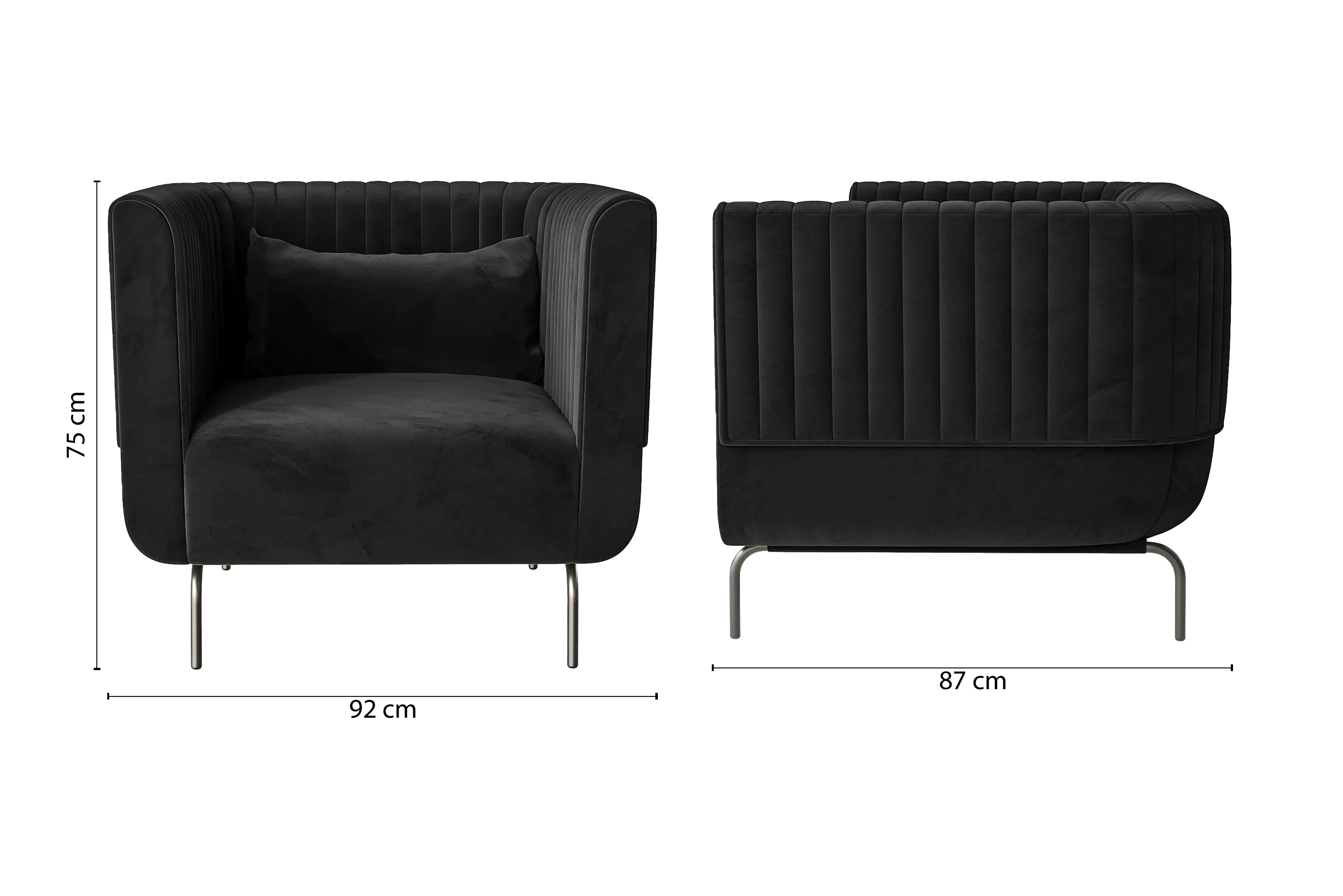 Jackson Armchair Black Velvet