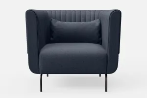 Jackson Armchair Dark Blue Linen Fabric