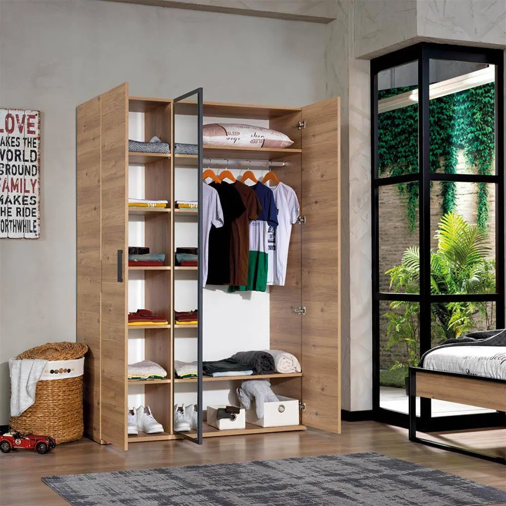 Kidz Beds - Irony Wardrobe With 3 Hinged Doors