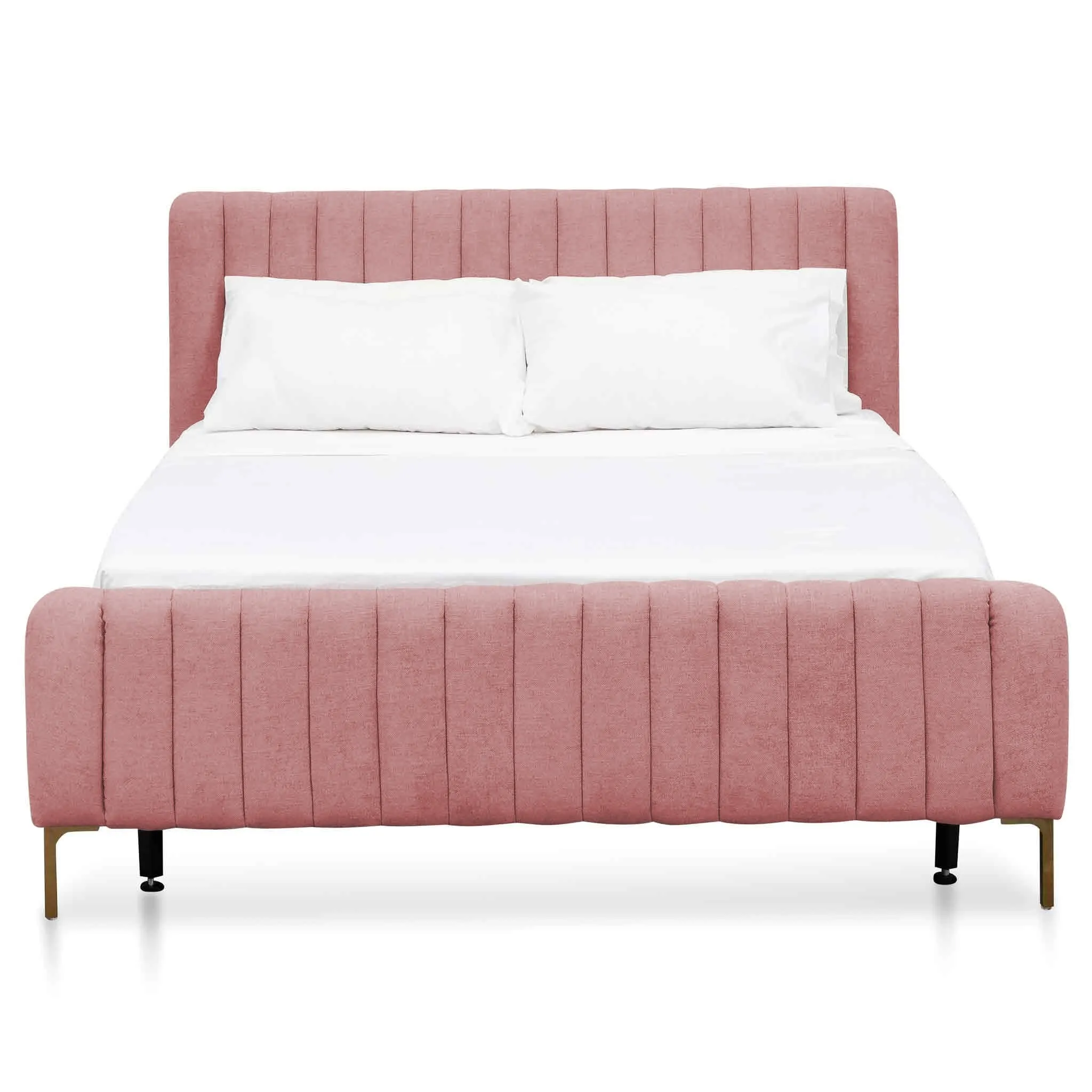 Korey Queen Bed Frame - Blush Peach Velvet - Last One