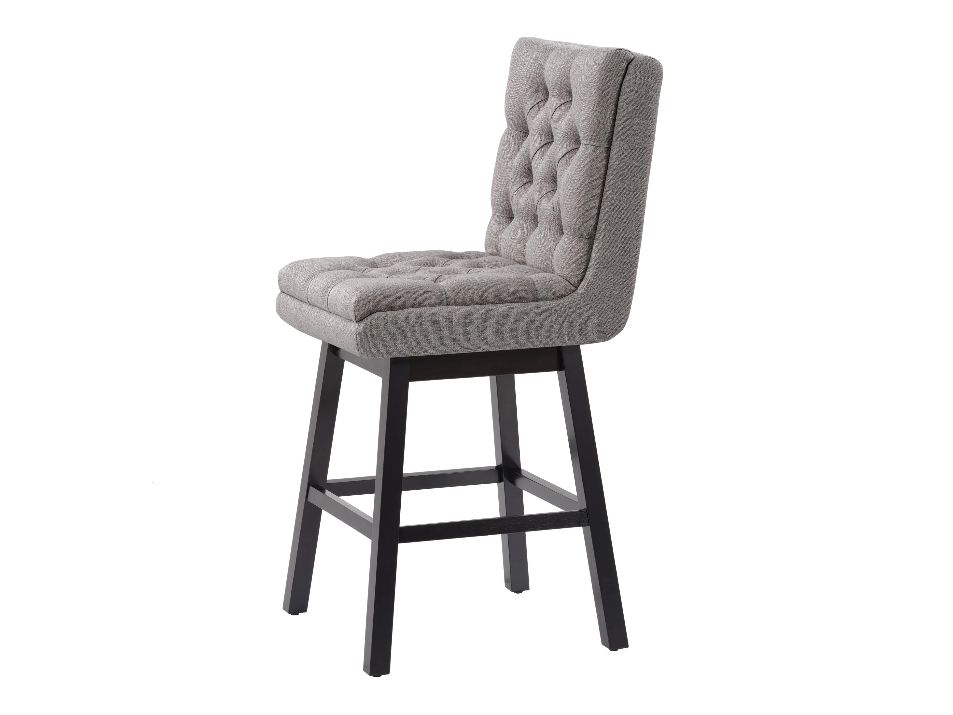 Light Grey Button Tufted Bar Stools