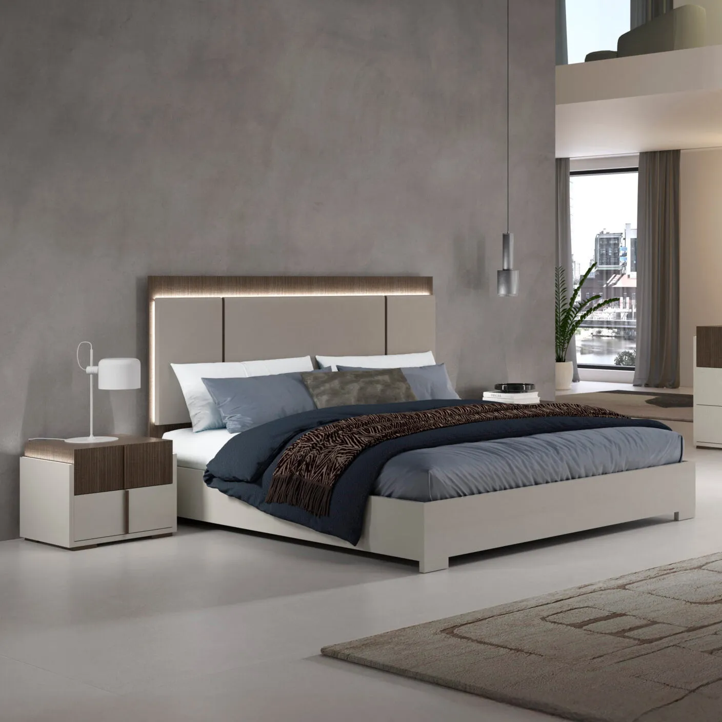 LIVIA Hazel Taupe Bed - Fabelli Italia