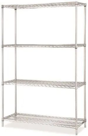 Lorell Industrial Wire Shelving Starter Kit' 4 Shelves' 36X24 In.