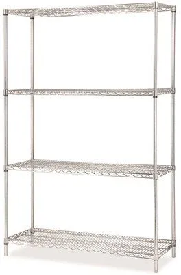 Lorell Industrial Wire Shelving Starter Kit 4 Shelves 48X18 Inch