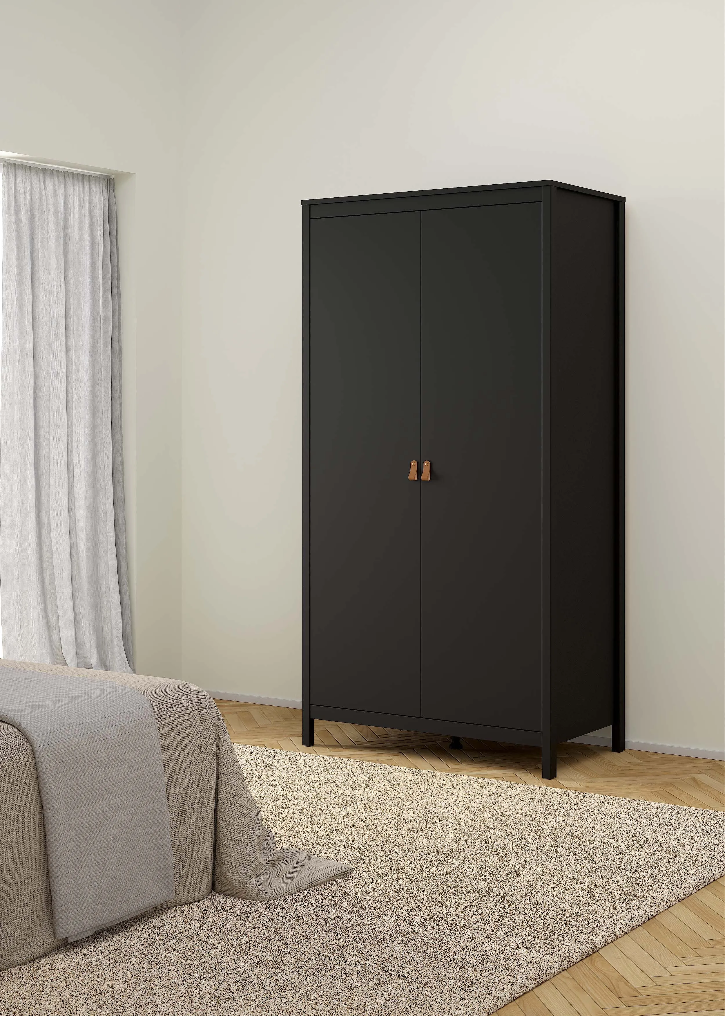 Madrid 2 Door Wardrobe - Black