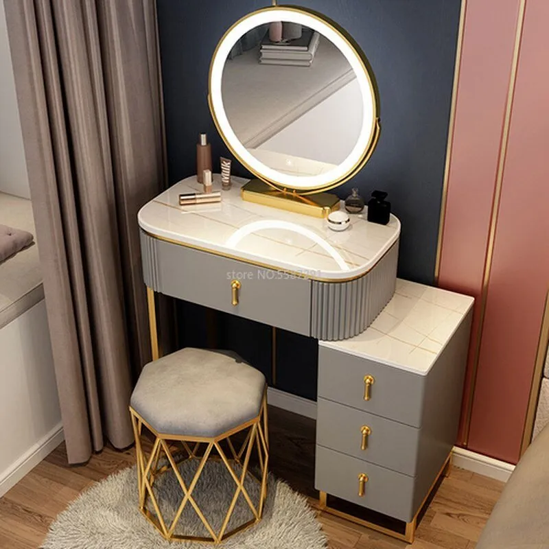 Makeup Vanity Dressing Table Set with Mirror and Storage