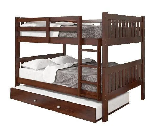 Max Full Size Cappuccino Bunk Bed with Trundle