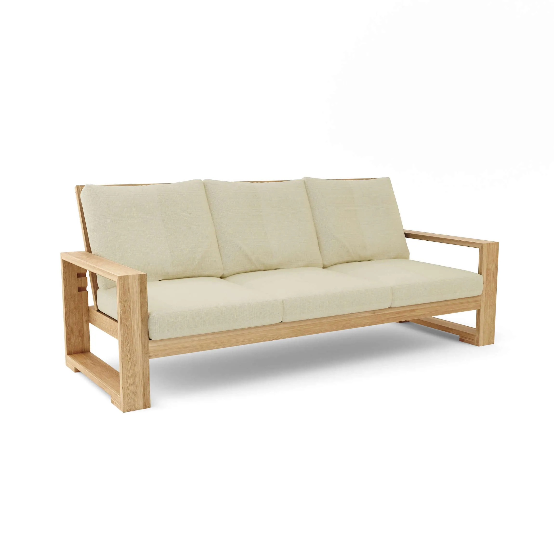 Memorable Capistrano Deep Seating Sofa, 35 H x 37 W x 85 L, A Fusion of Aesthetics & Comfort, Crafted From Premium Teak.