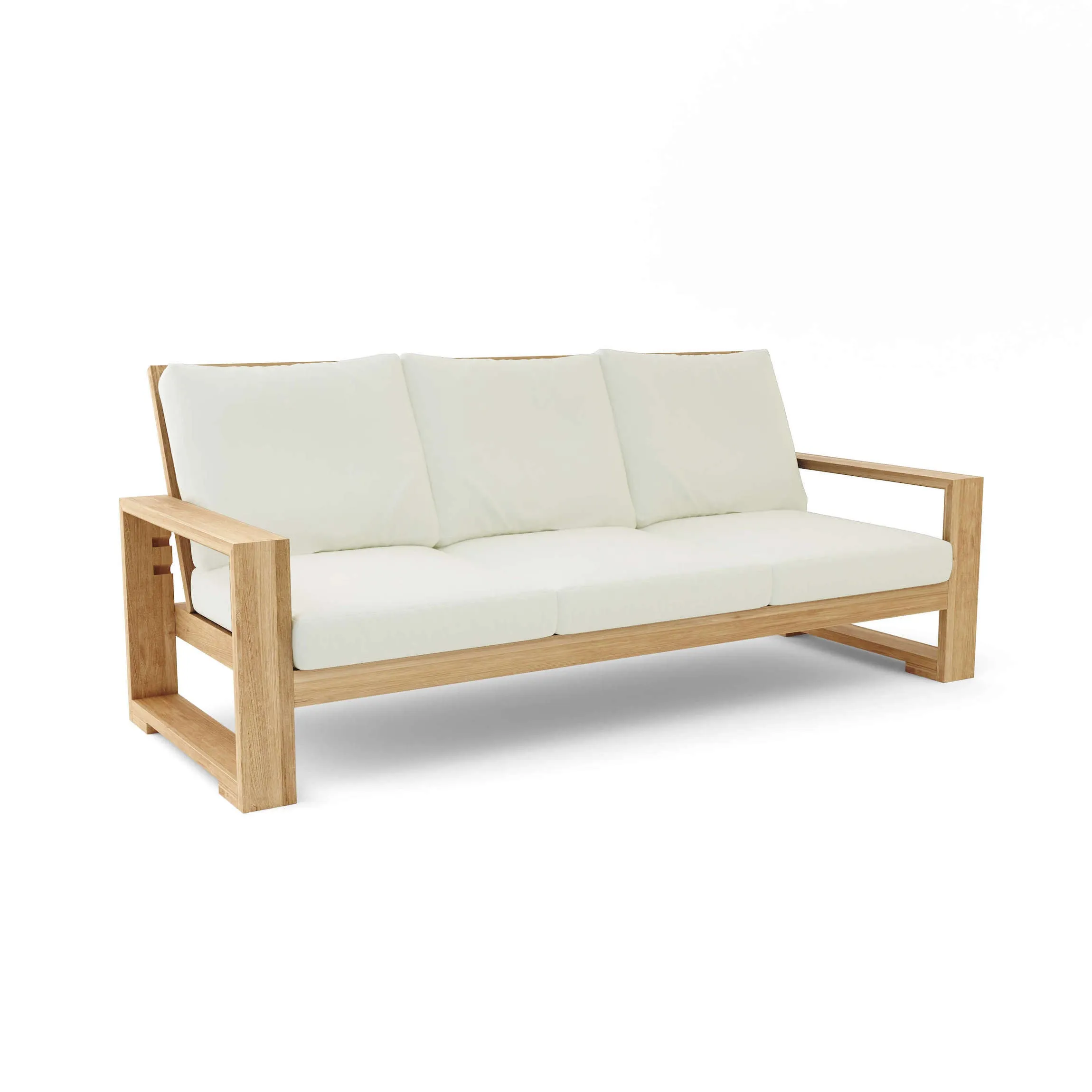 Memorable Capistrano Deep Seating Sofa, 35 H x 37 W x 85 L, A Fusion of Aesthetics & Comfort, Crafted From Premium Teak.