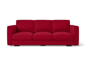 Messina 3 Seater Sofa Red Linen Fabric