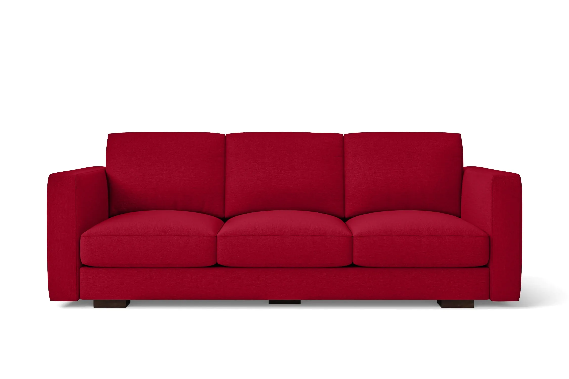 Messina 3 Seater Sofa Red Linen Fabric