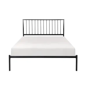 Modern Black Full Platform Bed with Metal Frame - No Box Spring Needed