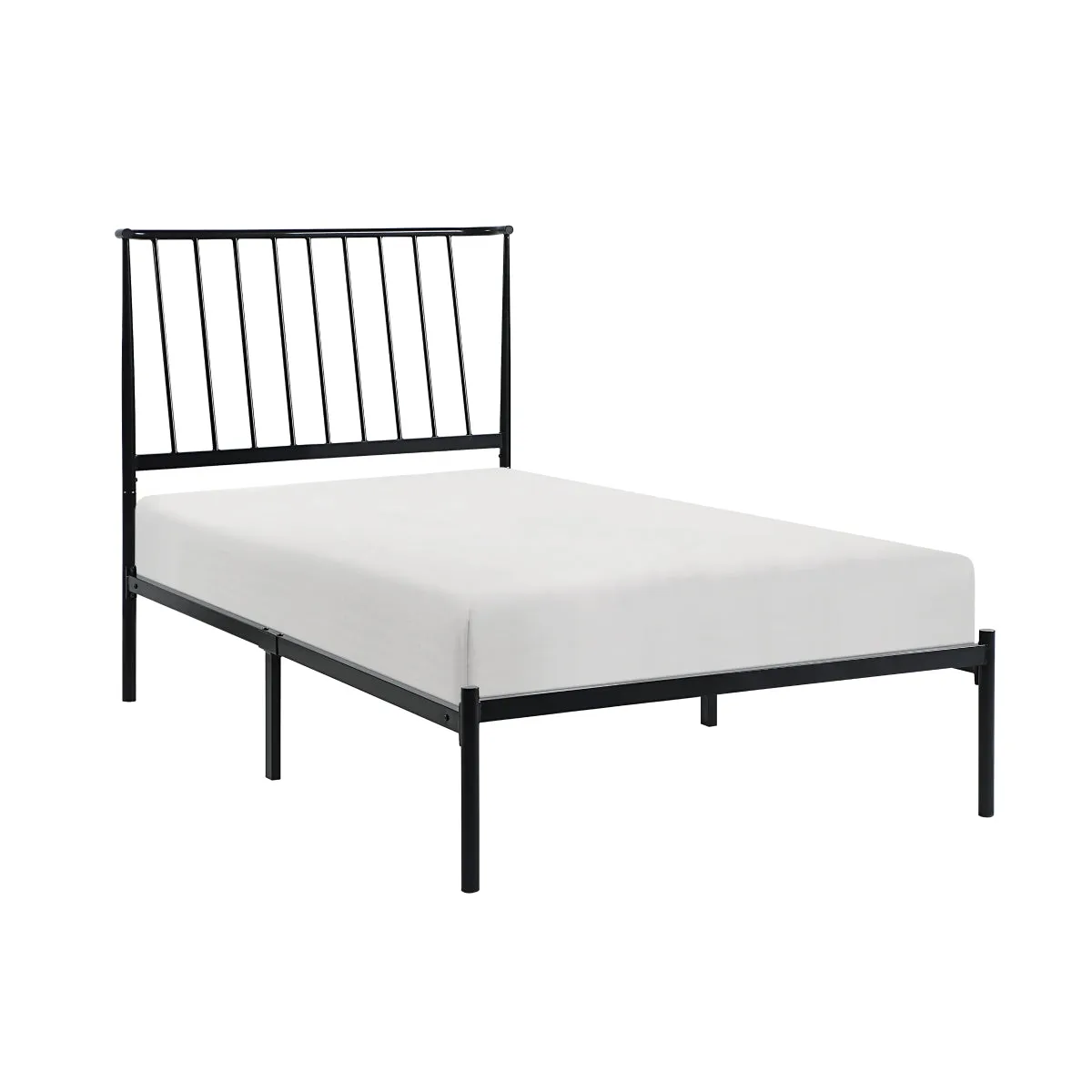 Modern Black Twin Platform Bed with Metal Frame - No Box Spring Needed