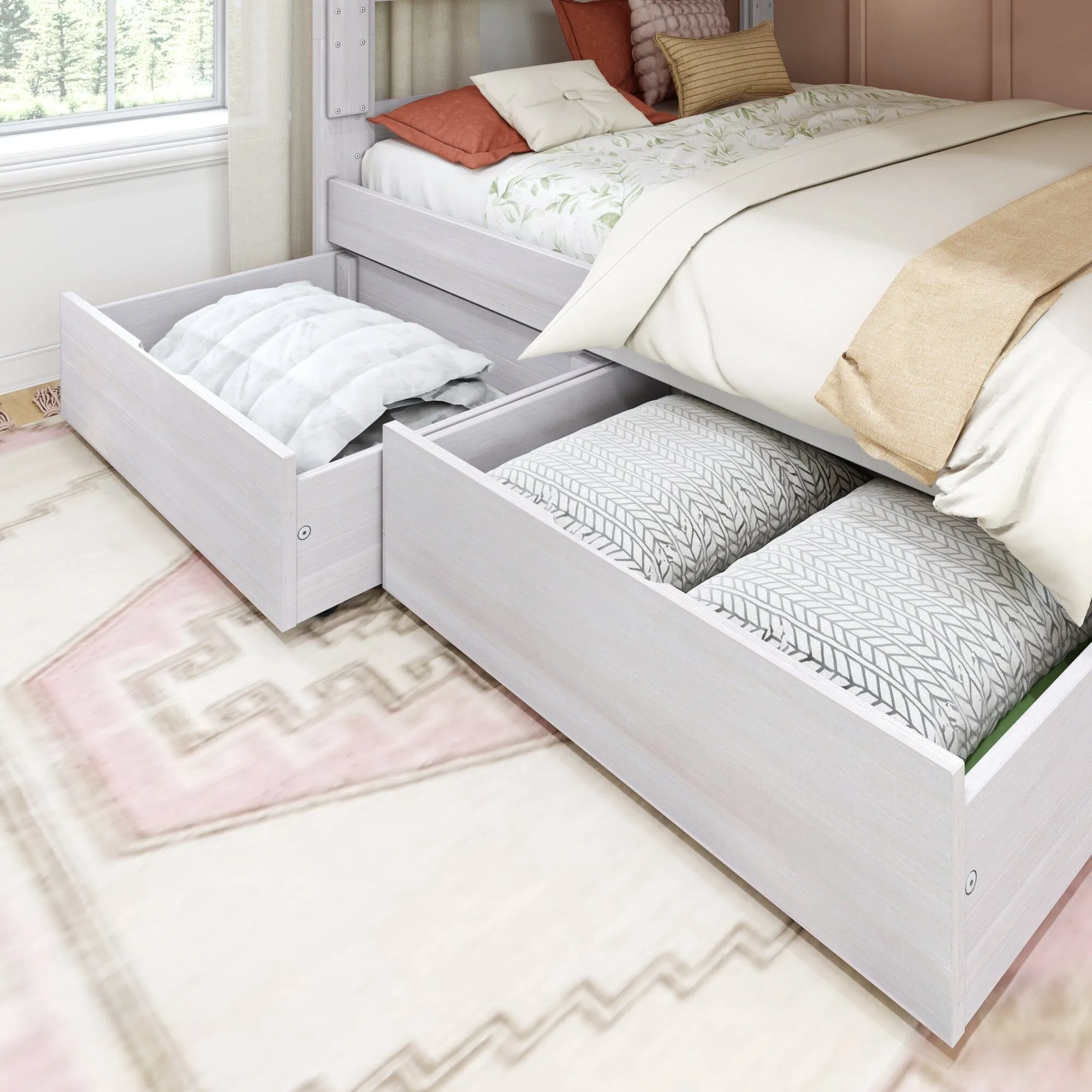 Modern Farmhouse Underbed Storage Drawers for Queen Beds