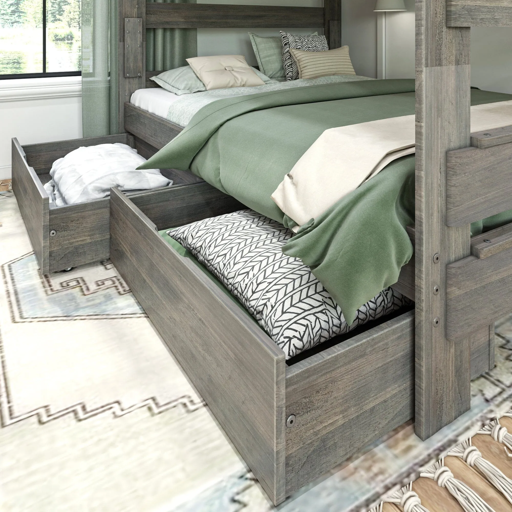 Modern Farmhouse Underbed Storage Drawers for Queen Beds