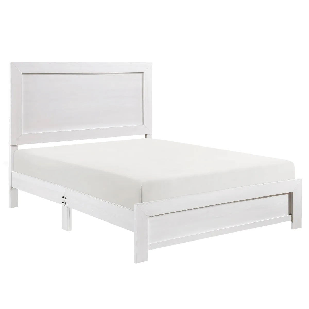 Modern White Wood Queen Bed