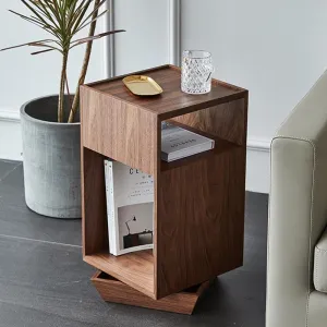 Morein Square Rotating Storage End Table