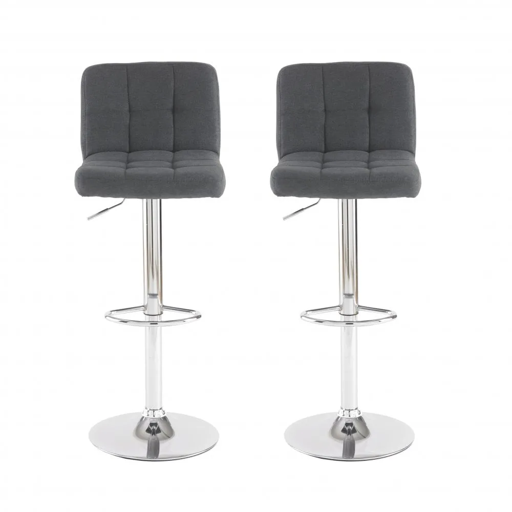 Neo Dark Grey Fabric Bar Stools