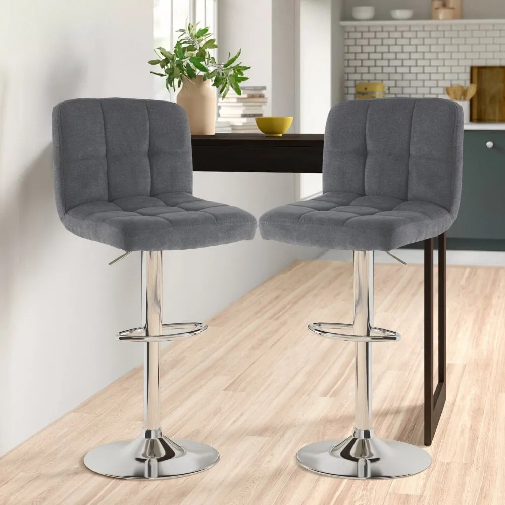 Neo Dark Grey Fabric Bar Stools