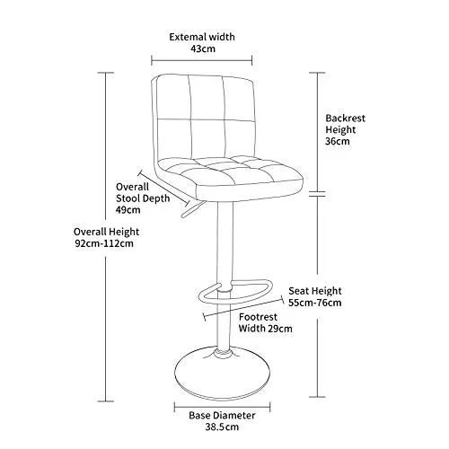 Neo Dark Grey Fabric Bar Stools